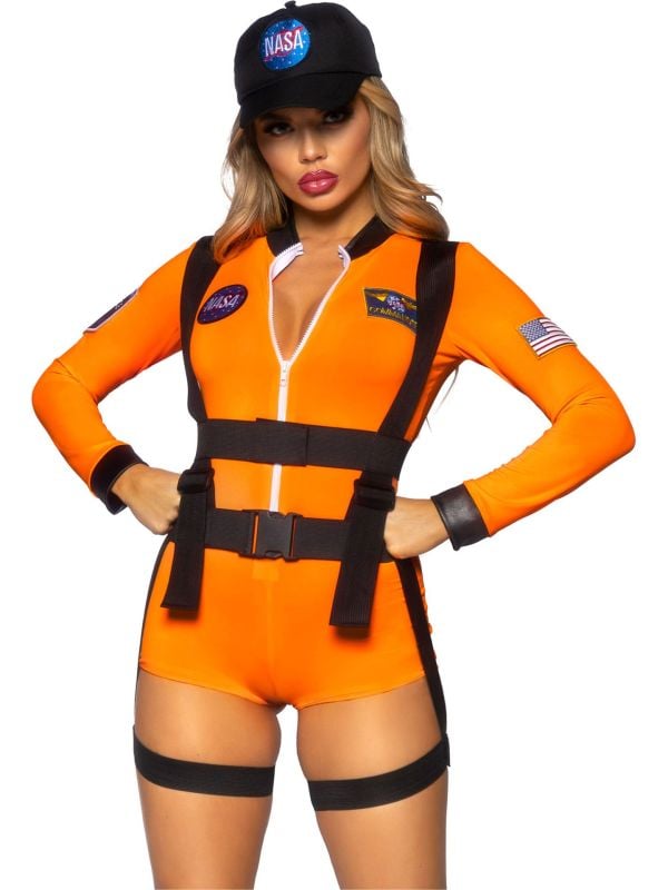 Sexy oranje ruimte outfit