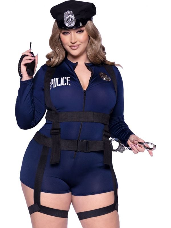 Sexy plus size politie uniform dames