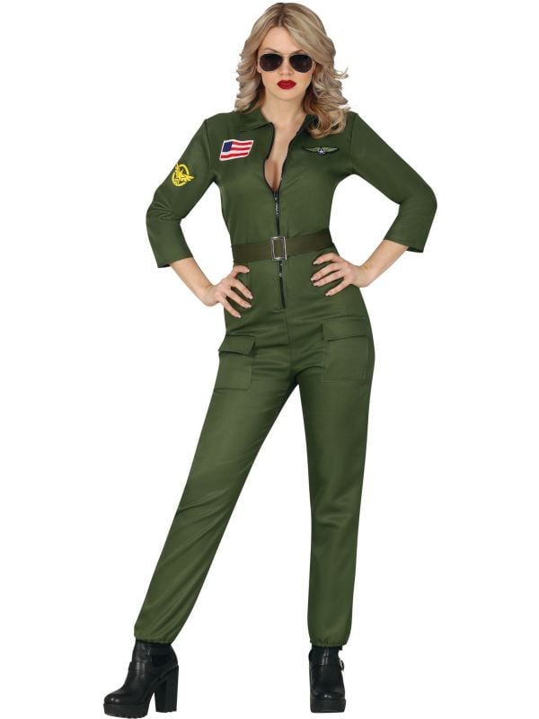 Sexy Top Gun piloot overall vrouwen