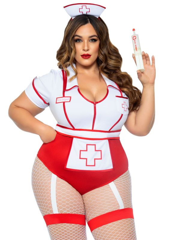 Sexy verpleegster pakje plus size rood main product photo