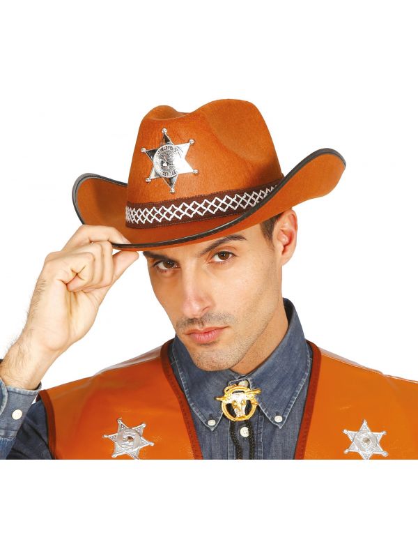 Sheriff hoed met ster zwart