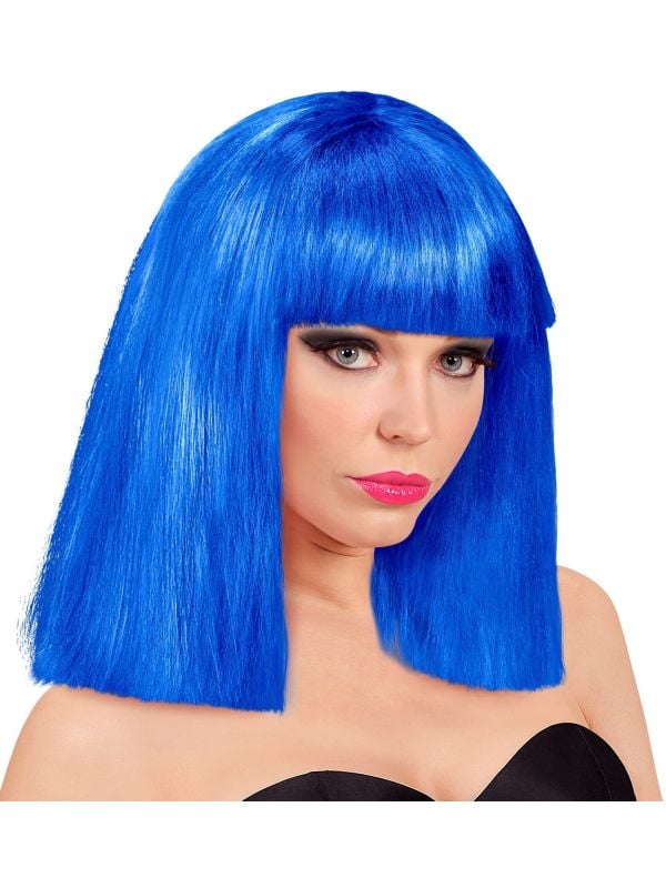 Showgirl pruik blauw