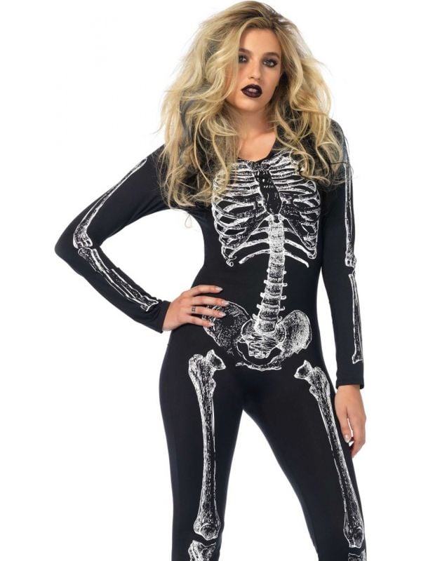 Skelet halloween catsuit