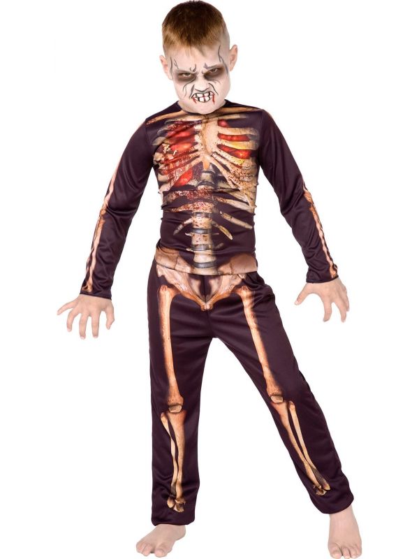 Skelet jongen kostuum