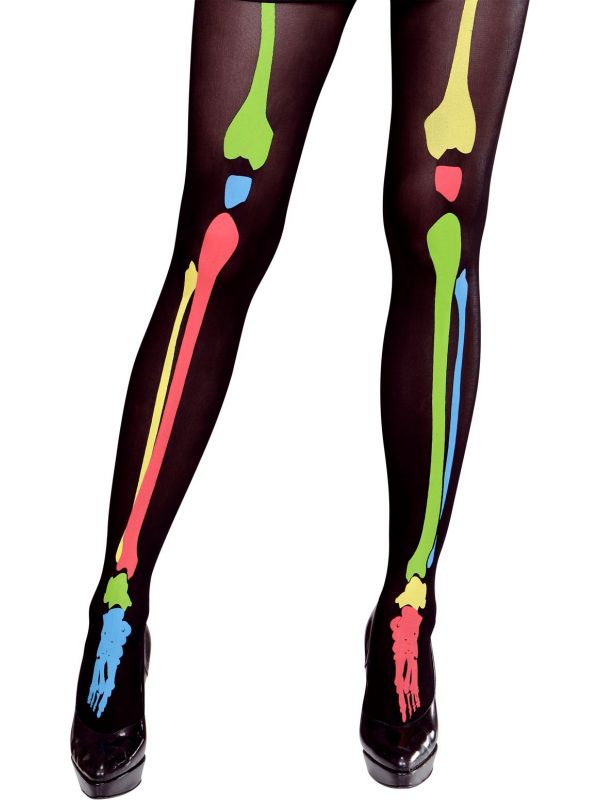 Skelet panty neon