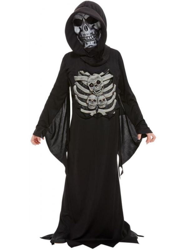 Skeletten reaper kostuum zwart