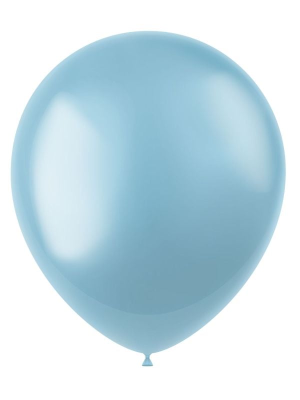 Sky blauwe metallic ballonnen 100 stuks