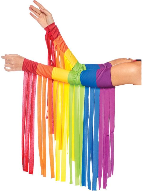 Sliertjes regenboog armwarmer