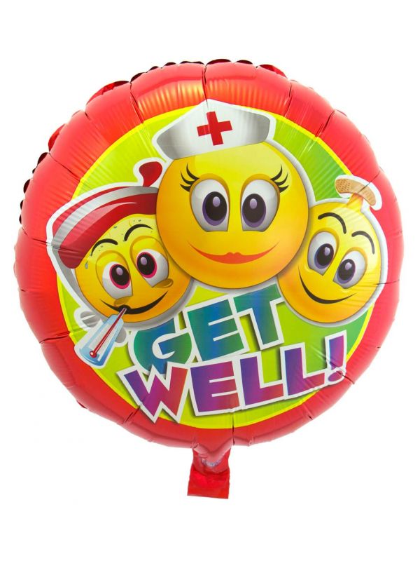 Smiley get well soon folieballon