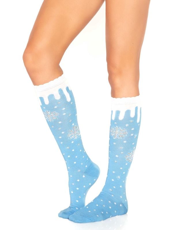 Sneeuwvlok kousen blauw main product photo