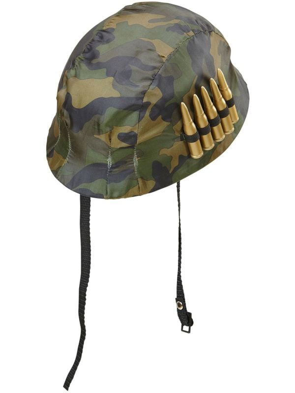 Soldaten camouflage helm met kogels