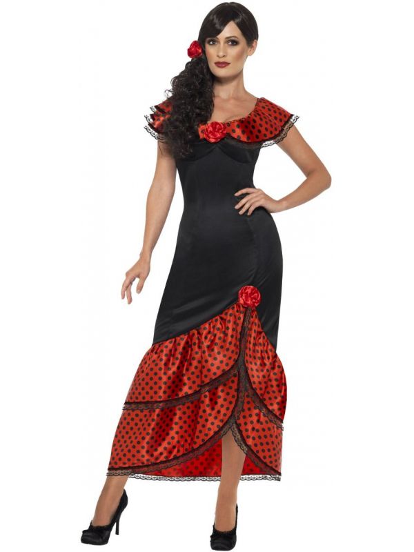 Spaanse flamenco senorita jurk