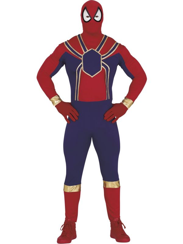 Spiderman outfit met goud heren