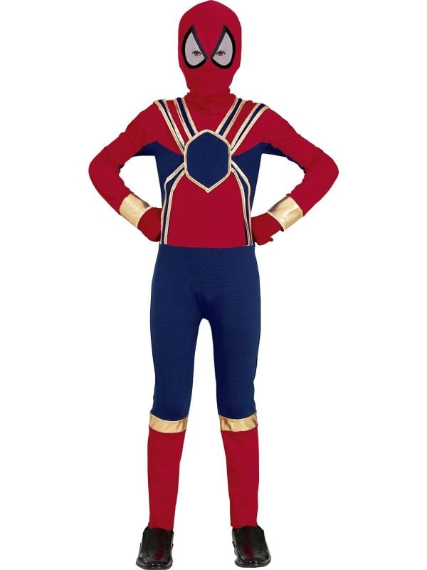 Spiderman outfit met goud jongens