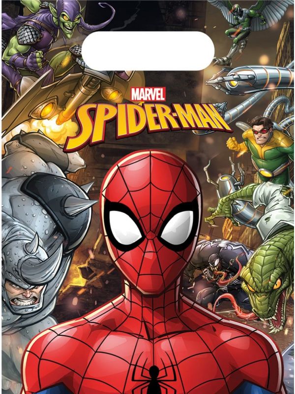 Spiderman team verjaardag uitdeelzakjes 6 stuks