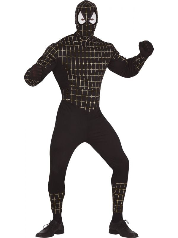 Spiderman Zwart Goud outfit heren