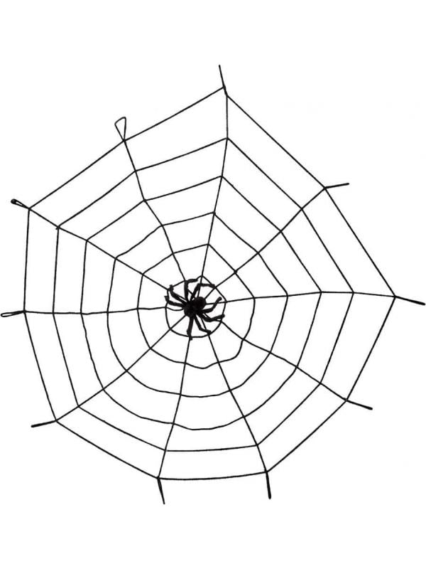 Spinnenweb met spin decoratie elastisch