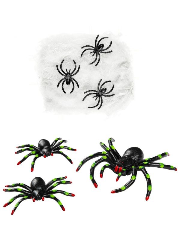 Spinnenweb met spinnetjes decoratie halloween