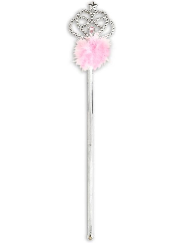 Sprookjesstaf met roze marabou