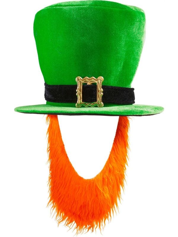 St. Patricksday hoed met oranje baard