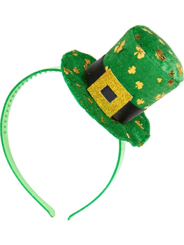 St. Patricksday hoofdband met mini hoge hoed