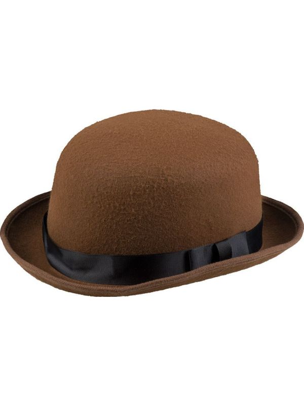 Steampunk bowler hoed bruin