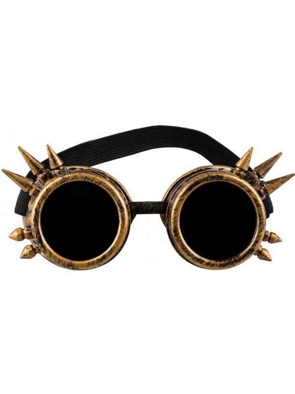 Steampunk bril met punten koper