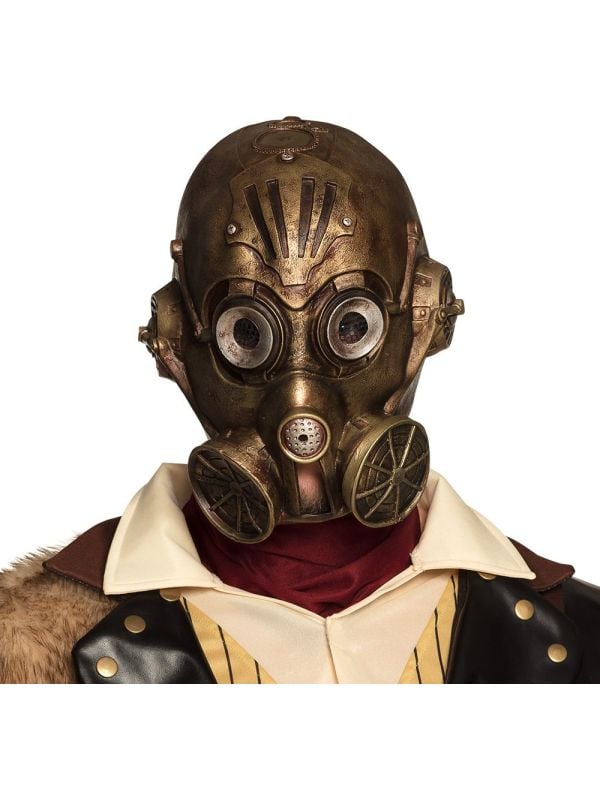 Steampunk brons gasmasker