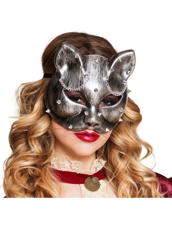 Steampunk halfmasker kat