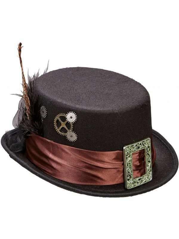 Steampunk hoed zwart