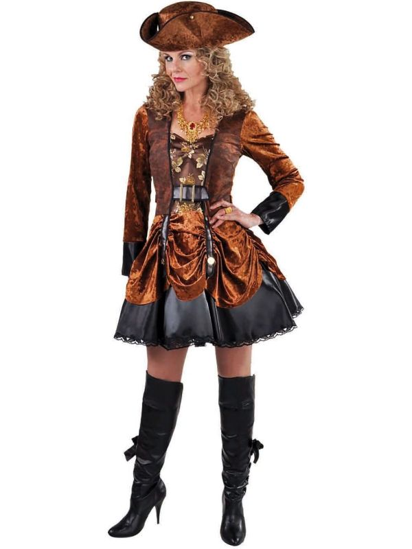Steampunk jurk bruin vrouwen main product photo