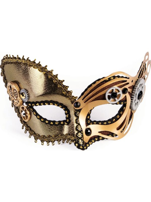 Steampunk masker goud main product photo