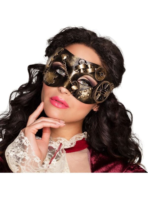 Steampunk oogmasker brons