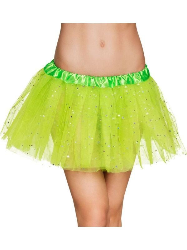 Sterretjes tutu neon groen dames