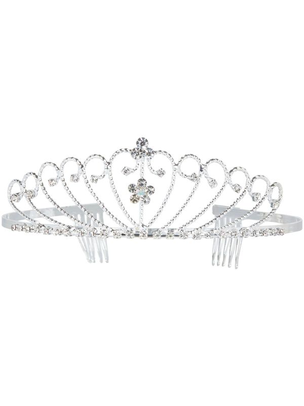 Strass tiara zilver