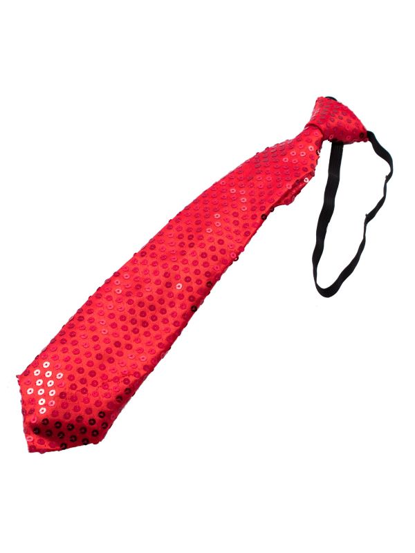 Stropdas pailletten rood met LED main product photo