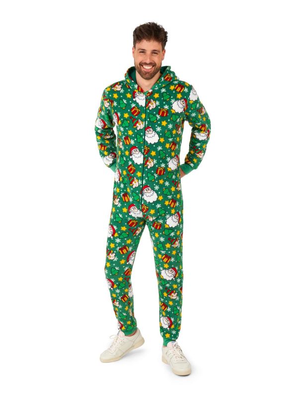 Suitmeister Men's Onesie Santa Elves Groen main product photo