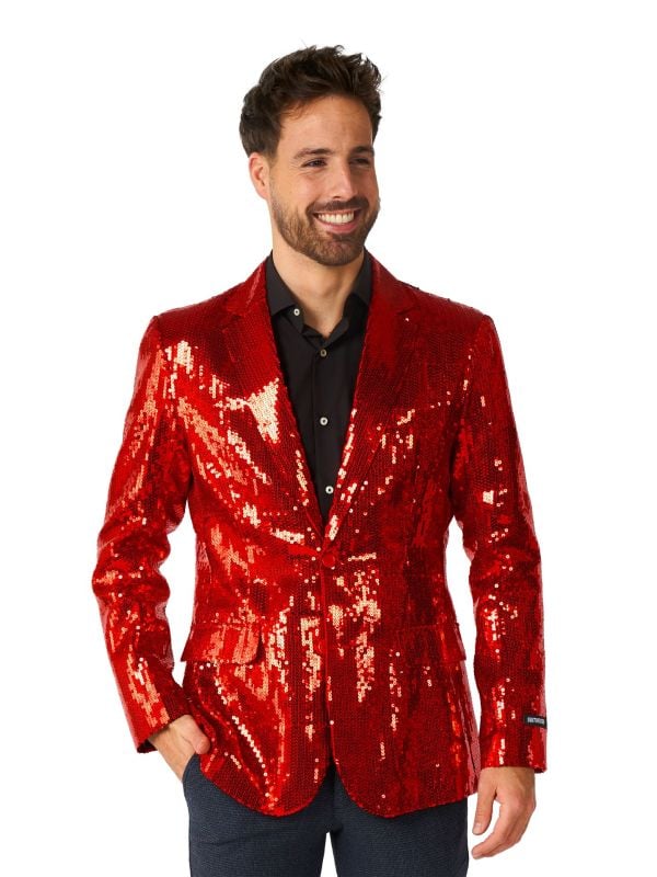 Suitmeister Sequins blazer rood