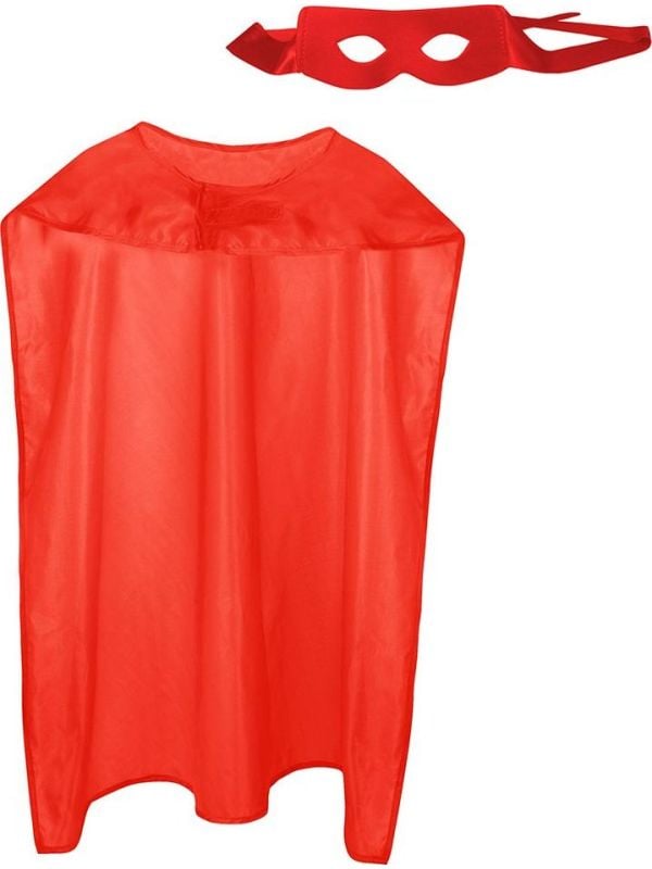 Superheld cape en masker rood