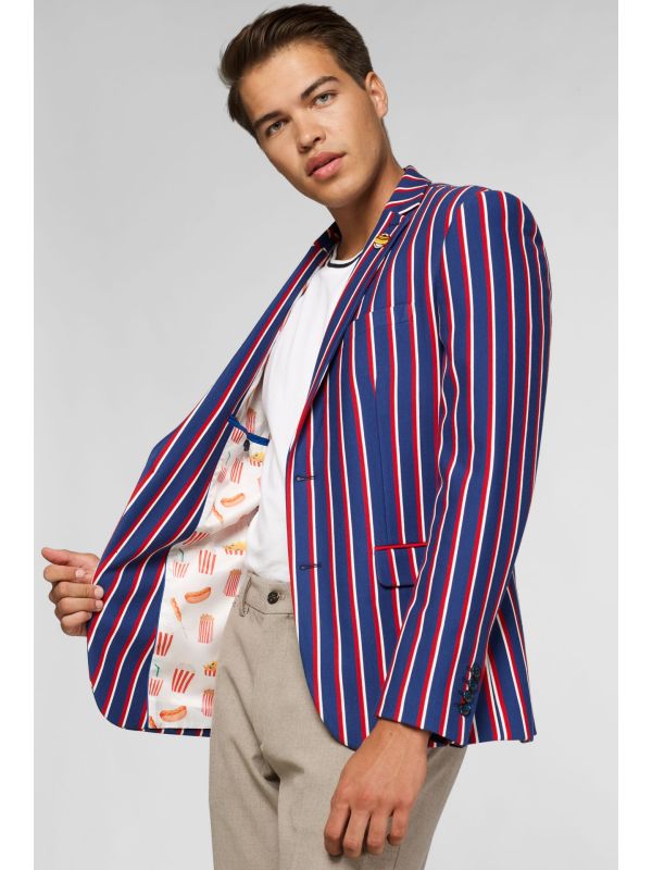 Supportswear - Cheer Stripes - Cobalt Blue Blazer Heren Opposuits