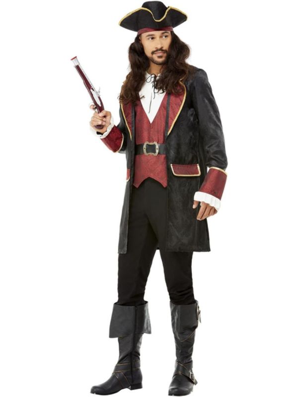 Swashbuckler Piraten Kostuum Mannen Zwart main product photo
