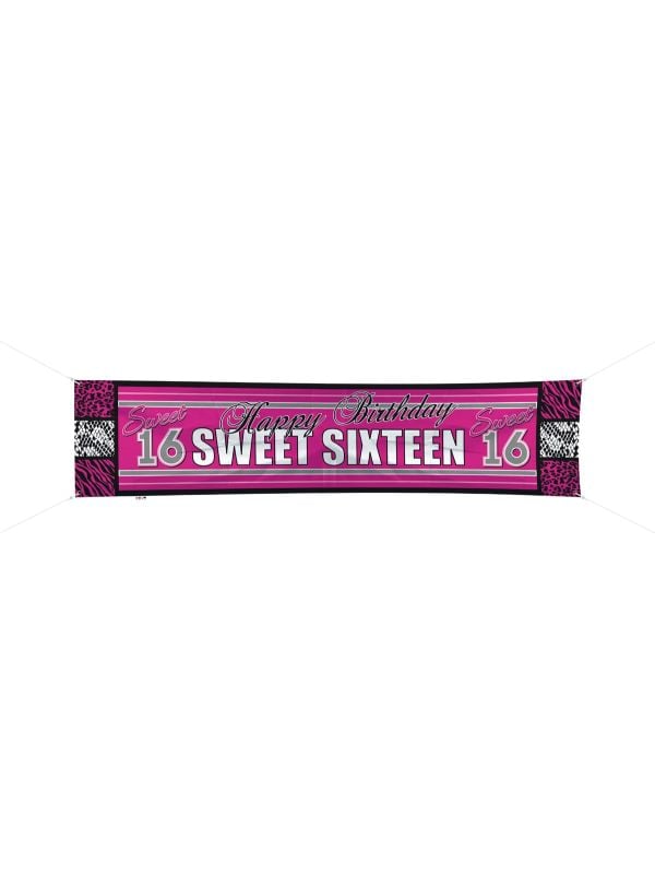 Sweet 16 verjaardag spandoek 180cm