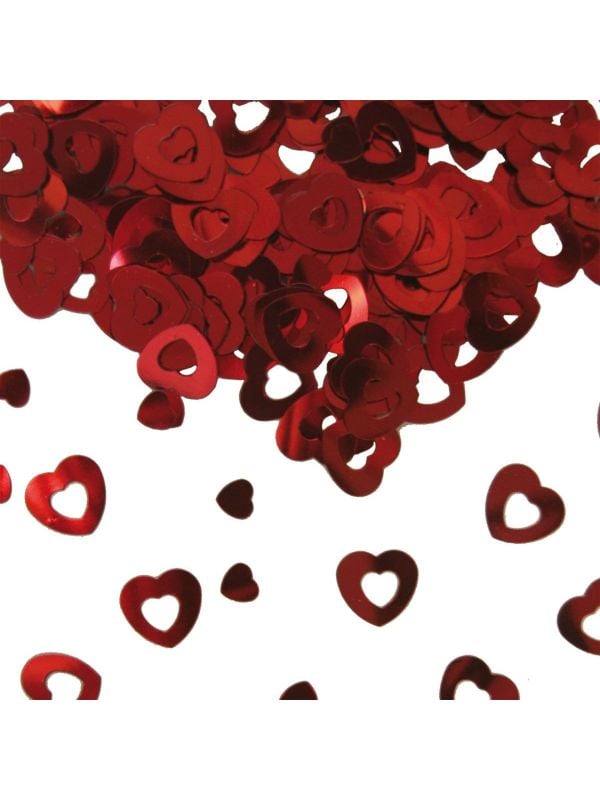 Tafeldecoratie valentijn hartjes rood