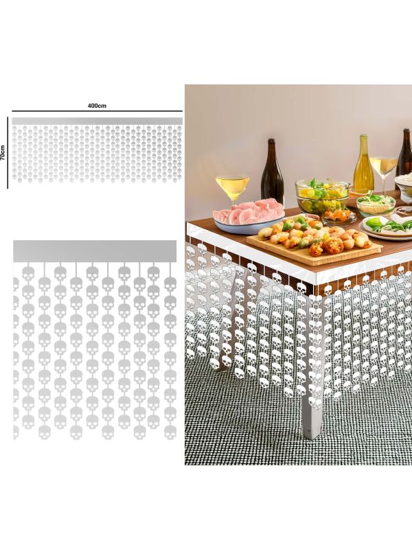 Tafelrok metallic schedel 400 x 70 cm halloween main product photo