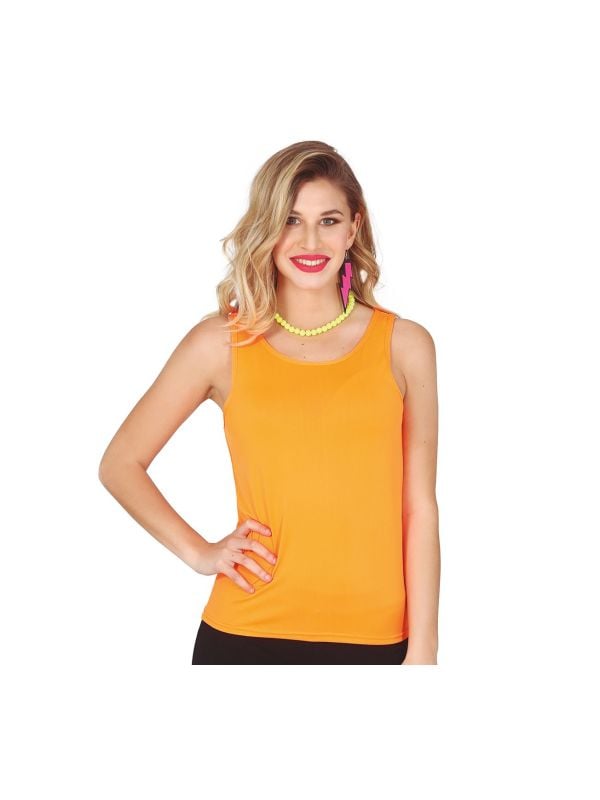 Tanktop neon oranje dames