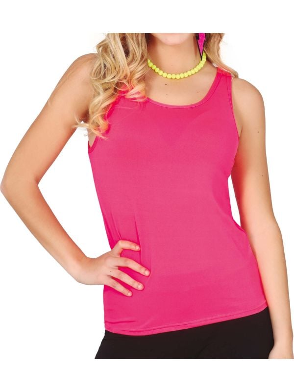 Tanktop neon roze dames