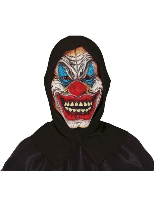 Terror clown masker met kap