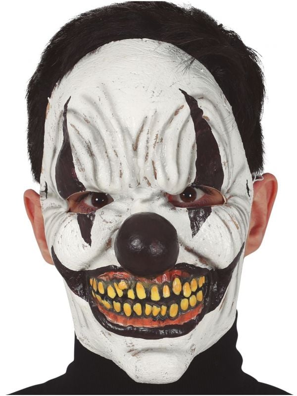 Terror clown masker zwart wit