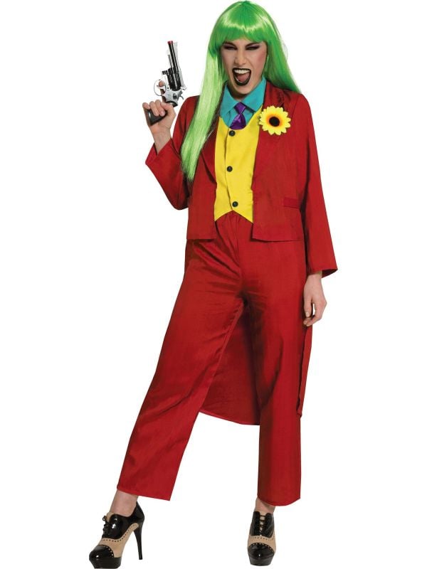 The Joker kostuum vrouw rood