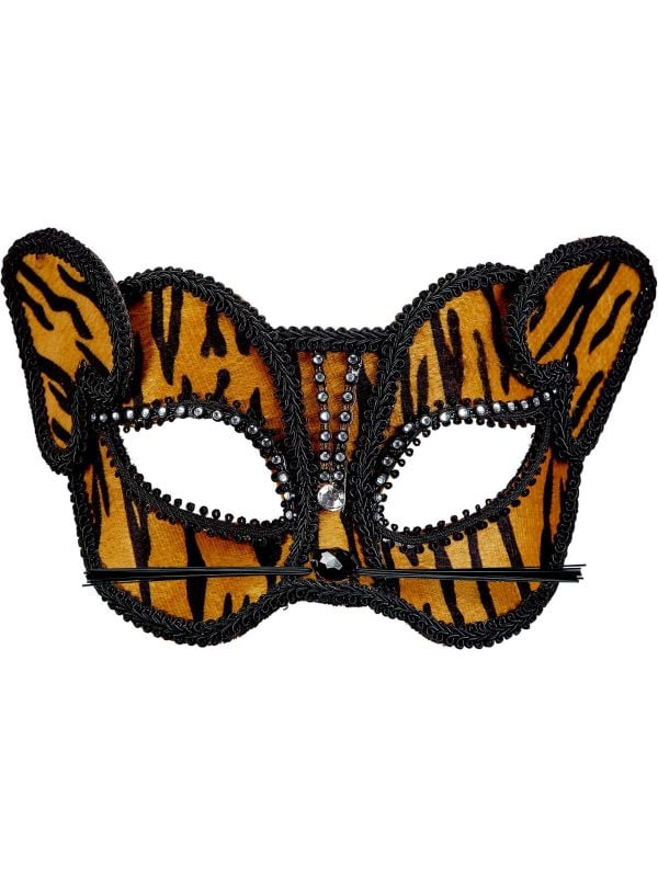 Tijger print oogmasker met strass